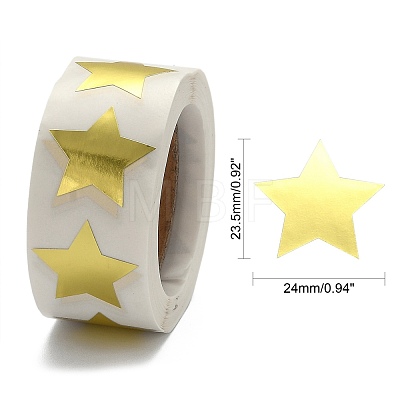 Metallic Foil Star Shape Paper Sticker Labels DIY-E023-03-1