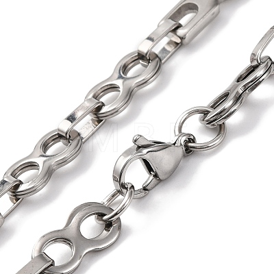 201 Stainless Steel Infinity Link Chain Necklace NJEW-F222-28P-1