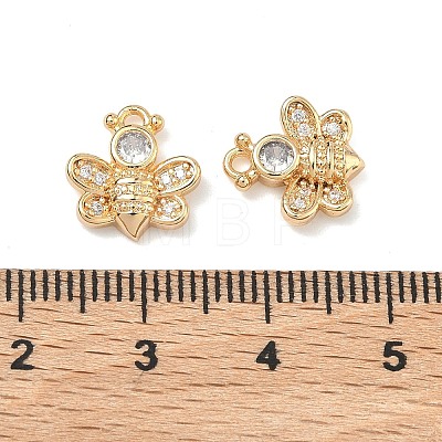 Brass Micro Pave Clear Cubic Zirconia Pendants KK-B172-20G-1