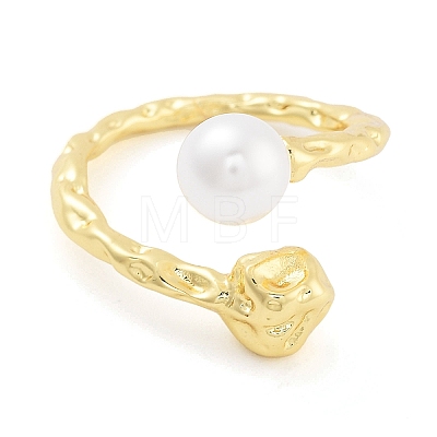 Rack Plating Textured Brass Open Cuff Rings KK-S371-07G-1