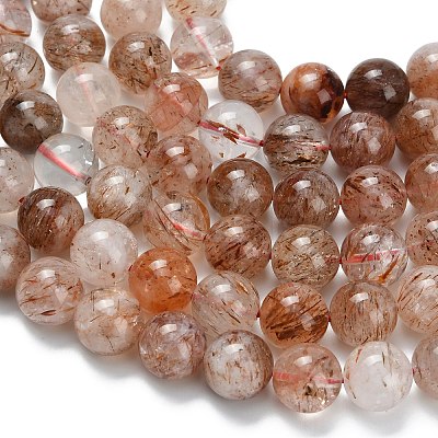 Natural Copper Rutilated Quartz Beads Strands G-L642-B07-12mm-1