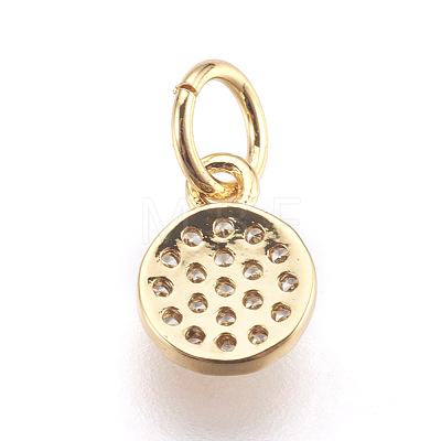 Brass Micro Pave Cubic Zirconia Charms ZIRC-E152-17G-RS-1