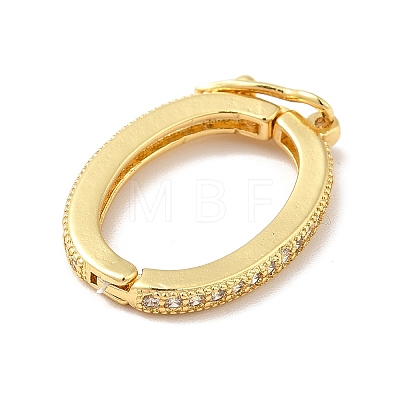 Brass Micro Pave Clear Cubic Zirconia Twister Clasps  KK-H434-21G-1