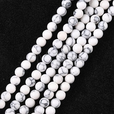 Synthetic Howlite Beads Strands G-E110-4mm-5-1