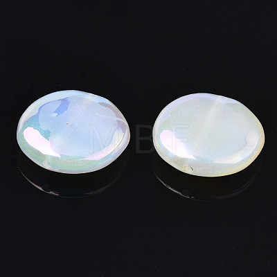 Rainbow Iridescent Plating Acrylic Beads PACR-S221-005-1