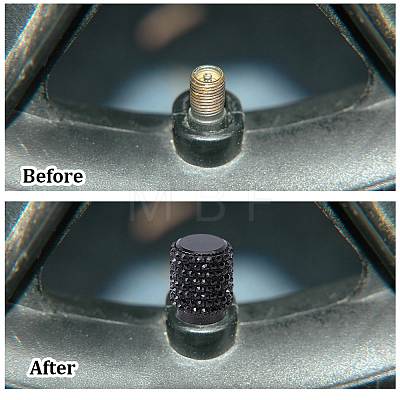 8Pcs Rubber Rhinestone Tire Valve Stem Caps FIND-GF0009-36A-1