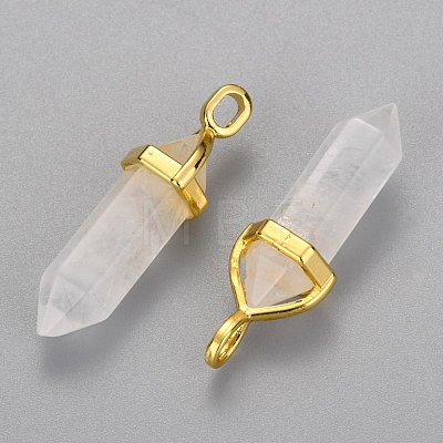 Natural Quartz Crystal Double Terminated Pointed Pendants X-G-G902-B23-1