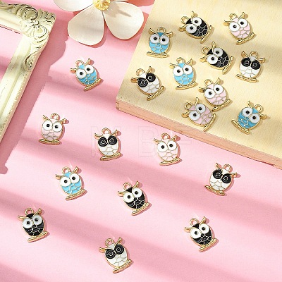 20Pcs 4 Colors Alloy Enamel Pendants FIND-YW0005-33-1