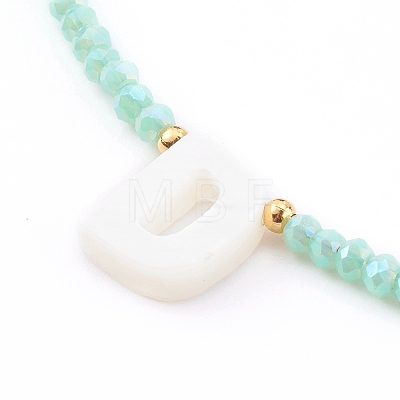 Natural Shell Letter Pendant Necklaces NJEW-JN03349-03-1