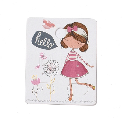 Rectangle Paper Earring Display Card with Hanging Hole CDIS-C004-01C-1
