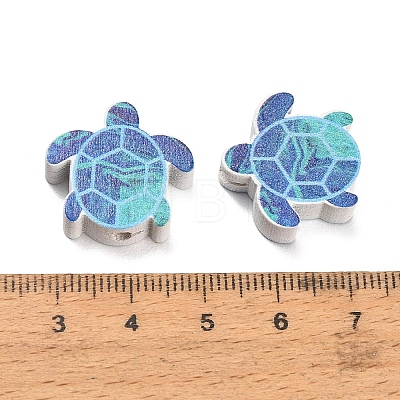 Ocean Printed Wood Beads WOOD-D289-03B-1