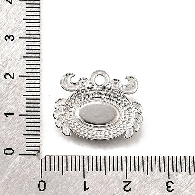 304 Stainless Steel Pave Natural White Shell Pendants STAS-C122-21B-02P-1