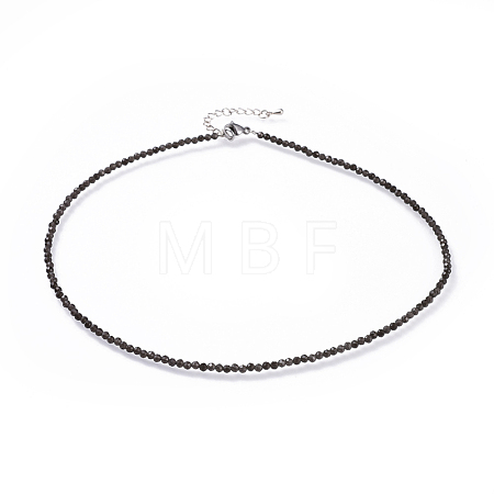 Natural Obsidian Beaded Necklaces NJEW-JN02492-09-1