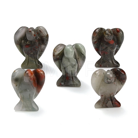 Natural African Bloodstone Gemstone Carved Angle Figurines GG-CBA8396-A05-1