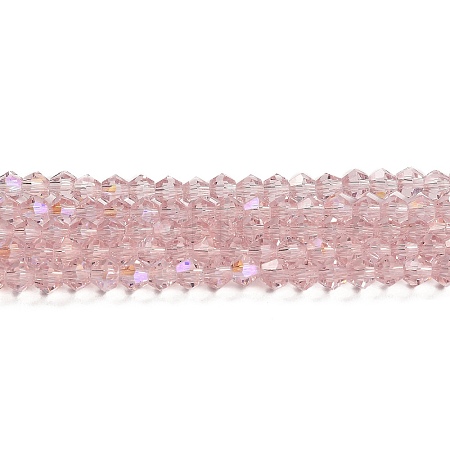 Transparent Electroplate Glass Beads Strands GLAA-F029-4mm-D26-1