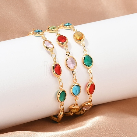 304 Stainless Steel Oval Link Bracelets for Woman BJEW-S157-10G-1