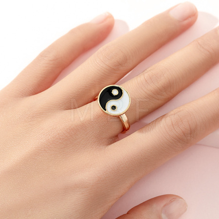 Alloy Enamel Rotatable Cuff Open Rings FS-WGEC271-26-1