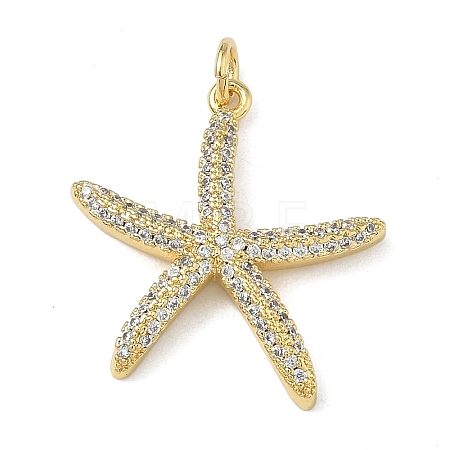 Brass Micro Pave Clear Cubic Zirconia Pendants KK-L257-23G-1