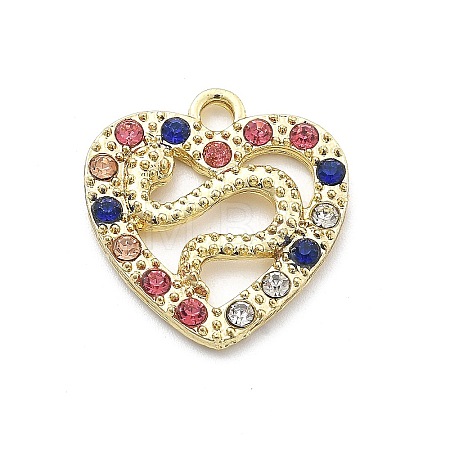 Snake Shape Alloy Rhinestone Pendants PALLOY-Q030-01D-1
