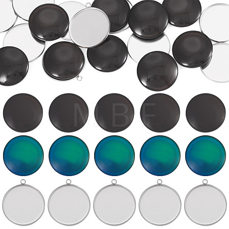 10Pcs 304 Stainless Steel Pendant Cabochon Settings DIY-TA0015-76A-1
