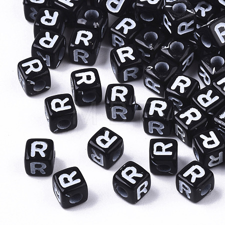 Opaque Acrylic Beads X-SACR-N002-01R-1