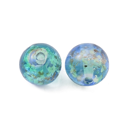 Handmade Gold Sand Lampwork Beads LAMP-WH0001-10C-1