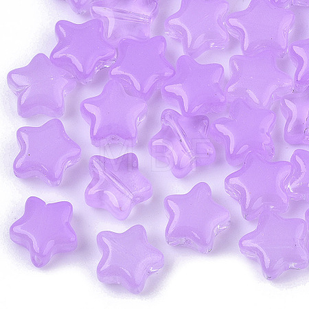 Transparent Spray Painted Glass Beads X1-GLAA-N035-01-A04-1