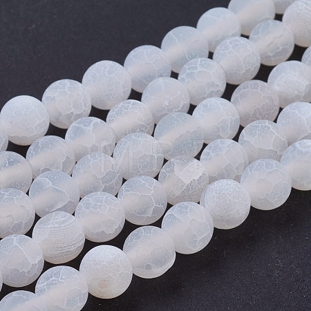 Natural Crackle Agate Beads Strands X-G-G055-8mm-5-1
