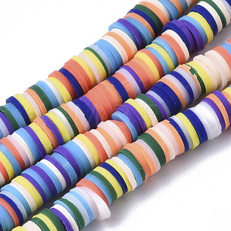 Handmade Polymer Clay Beads Strands X-CLAY-R089-6mm-084-1
