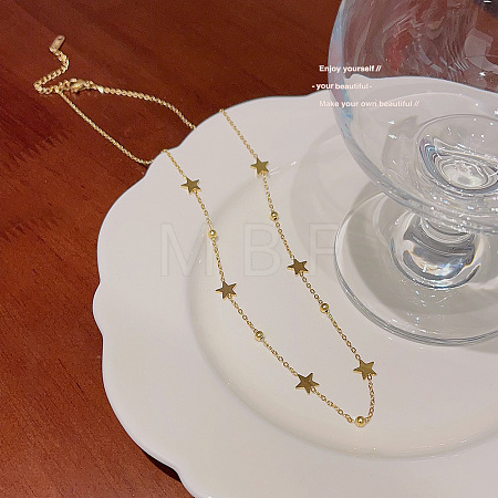 Star Stainless Steel Link Chain Necklaces for Women FS-WGDC653-04-1