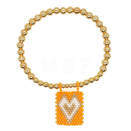 Bohemian Glass Seed Bead Charm Bracelets IW8477-13-1