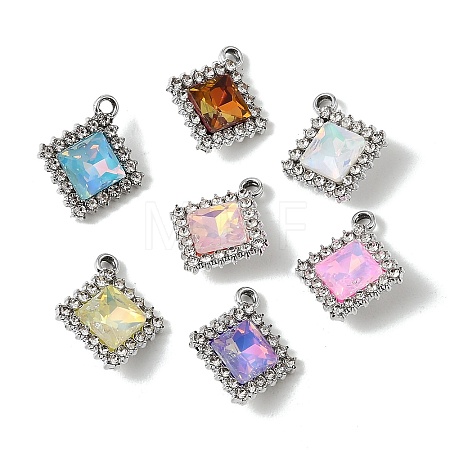 UV Plating Alloy Glass Pendants FIND-K032-19P-1