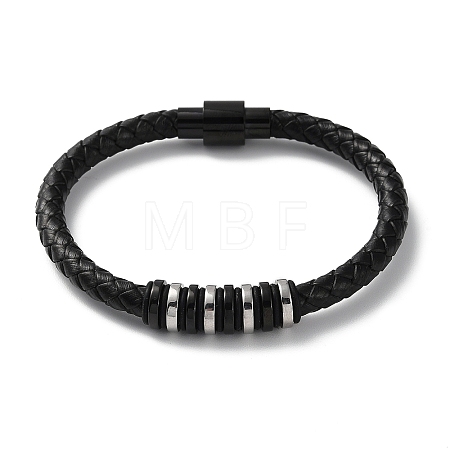 Leather Braided Round Cord Bracelet BJEW-F460-06EBP-1