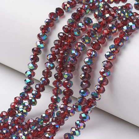 Electroplate Transparent Glass Beads Strands EGLA-A034-T8mm-Q06-1