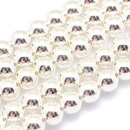 Electroplate Non-magnetic Synthetic Hematite Beads Strands G-L485-01F-S-1