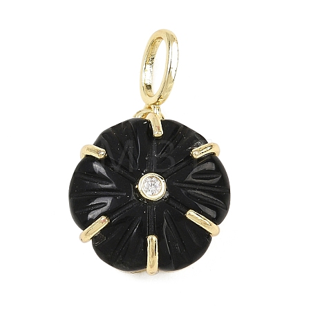 Natural Obsidian Carved Pendants G-G330-01G-09-1