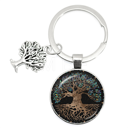 Glass Keychains TREE-PW0001-05B-1