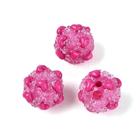 Opaque Acrylic & Transparent Resin Rhinestone Beads SACR-Q005-02A-03-1