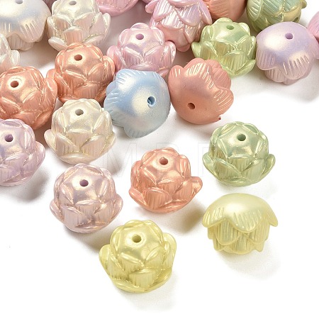 UV Plating & Spray Painted Opaque Acrylic Beads OACR-G047-02-1