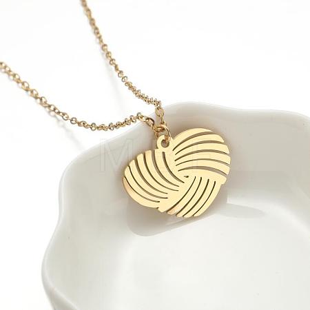 304 Stainless Steel Hollow Pendant Cable Chain Necklaces for Women WGAEFC1-09-1