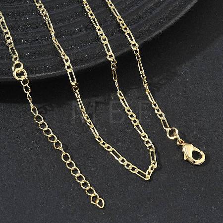 1.8MM Brass Figaro Chain Necklaces for Women KK-CBA2293-08G-1