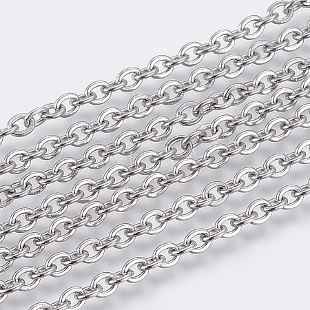 Tarnish Resistant 304 Stainless Steel Cable Chains CHS-F006-01E-P-1