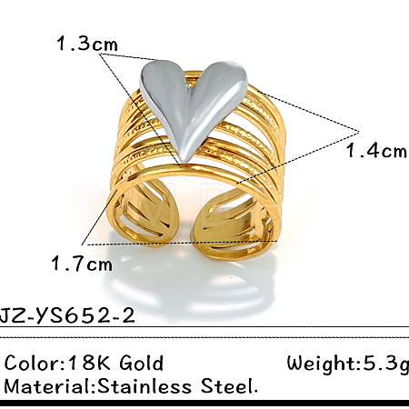 304 Stainless Steel Cuff Open Rings FS-WGD1193-02-1