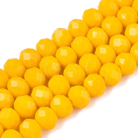 Opaque Solid Color Imitation Jade Glass Beads Strands EGLA-A044-P6mm-D29-1