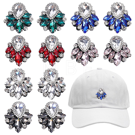 12Pcs 6 Colors Glass Rhinestone Embroidery Sew on Ornament Accessories PATC-PH0001-82-1