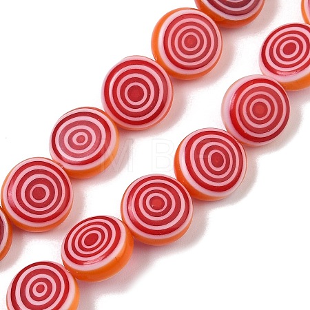 Handmade Lampwork Beads Strands LK-R004-49F-1