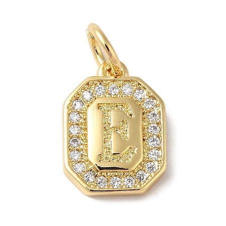 Real 18K Gold Plated Brass Micro Pave Clear Cubic Zirconia Pendants KK-L216-002G-E-1