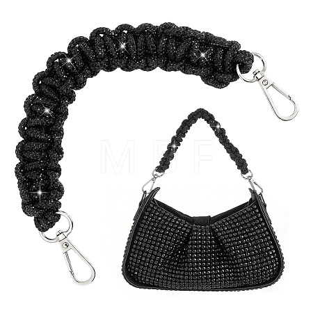 1Pc Rhinestone Braided Cord Bag Handles DIY-PH0036-47B-1