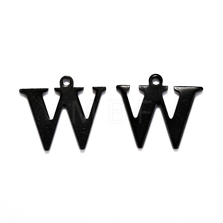 304 Stainless Steel Alphabet Charms STAS-H122-W-EB-1