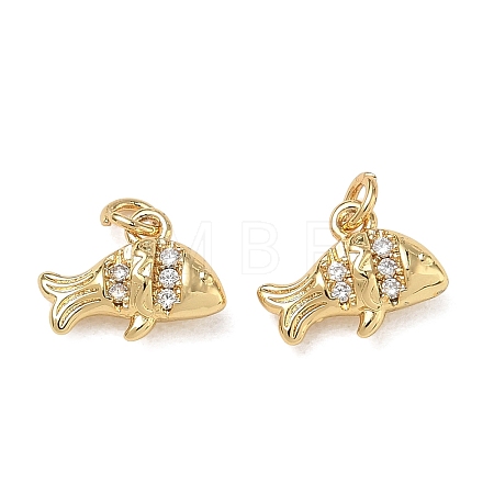 High Polished Ocean Brass Micro Pave Clear Cubic Zirconia Pendants CU-CBAF3CF-02Q-01-1